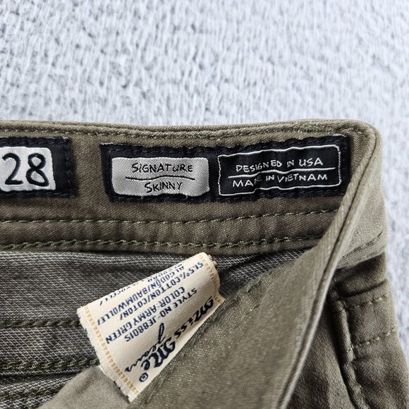Miss‎ Me Jeans Womens 28 (30x30) Green Low Rise Skinny Embroidered Zip Pocket - Picture 5 of 16